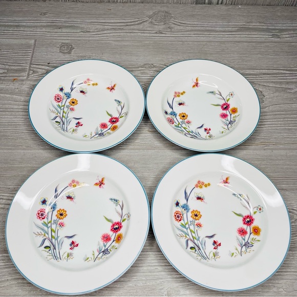 Vintage Jardin by Andrea " Sedek" Pattern Porcelain Dinner-Soup Bowls floral - Picture 2 of 7